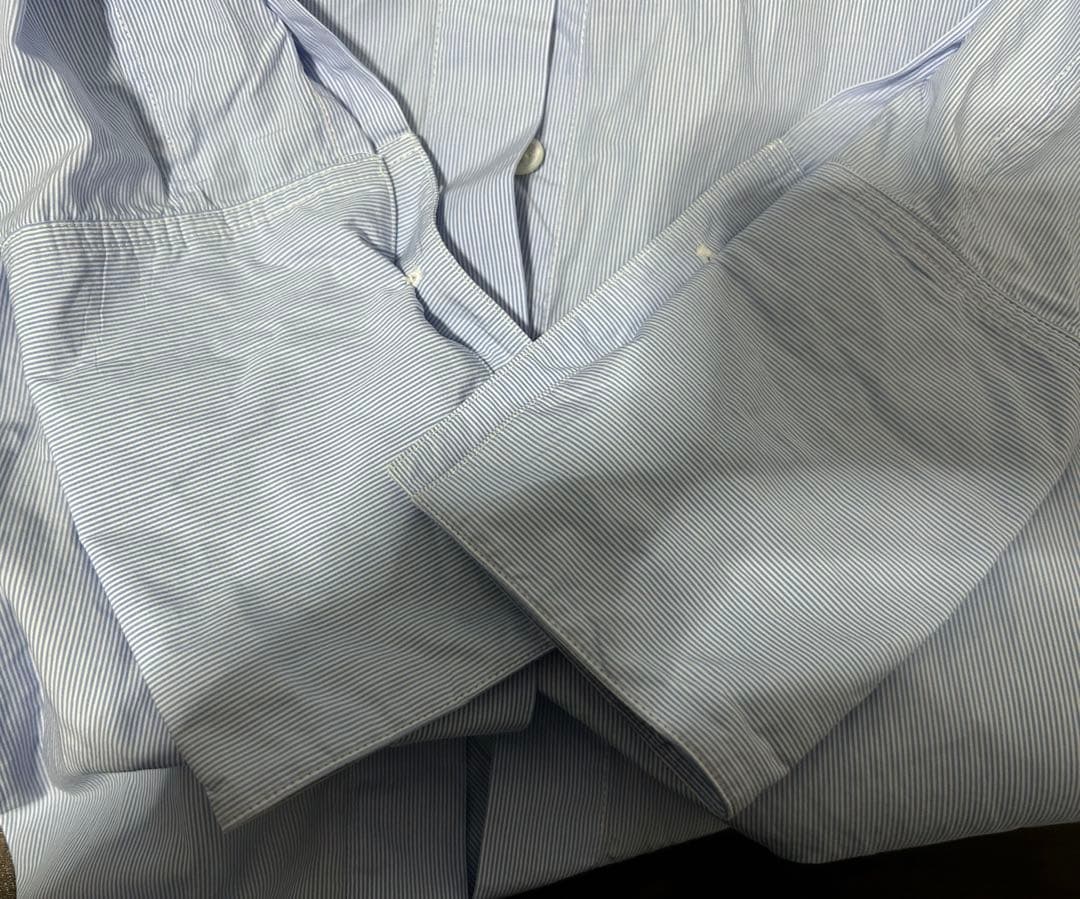 CÉLINE ライトブルー ストライプ 長袖シャツ セリーヌ