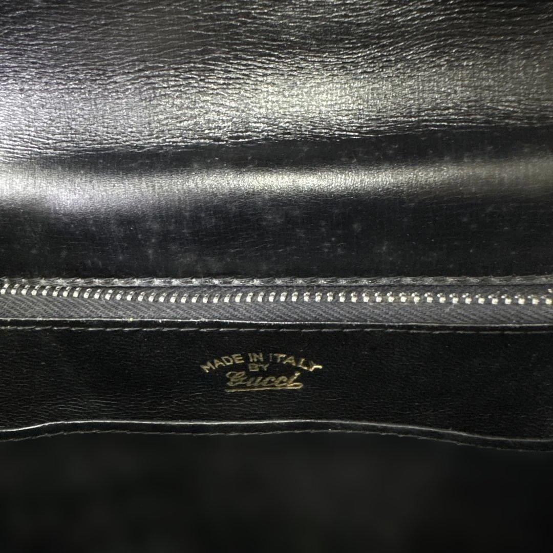 オールドGUCCI ブラックレザー ハンドバッグ