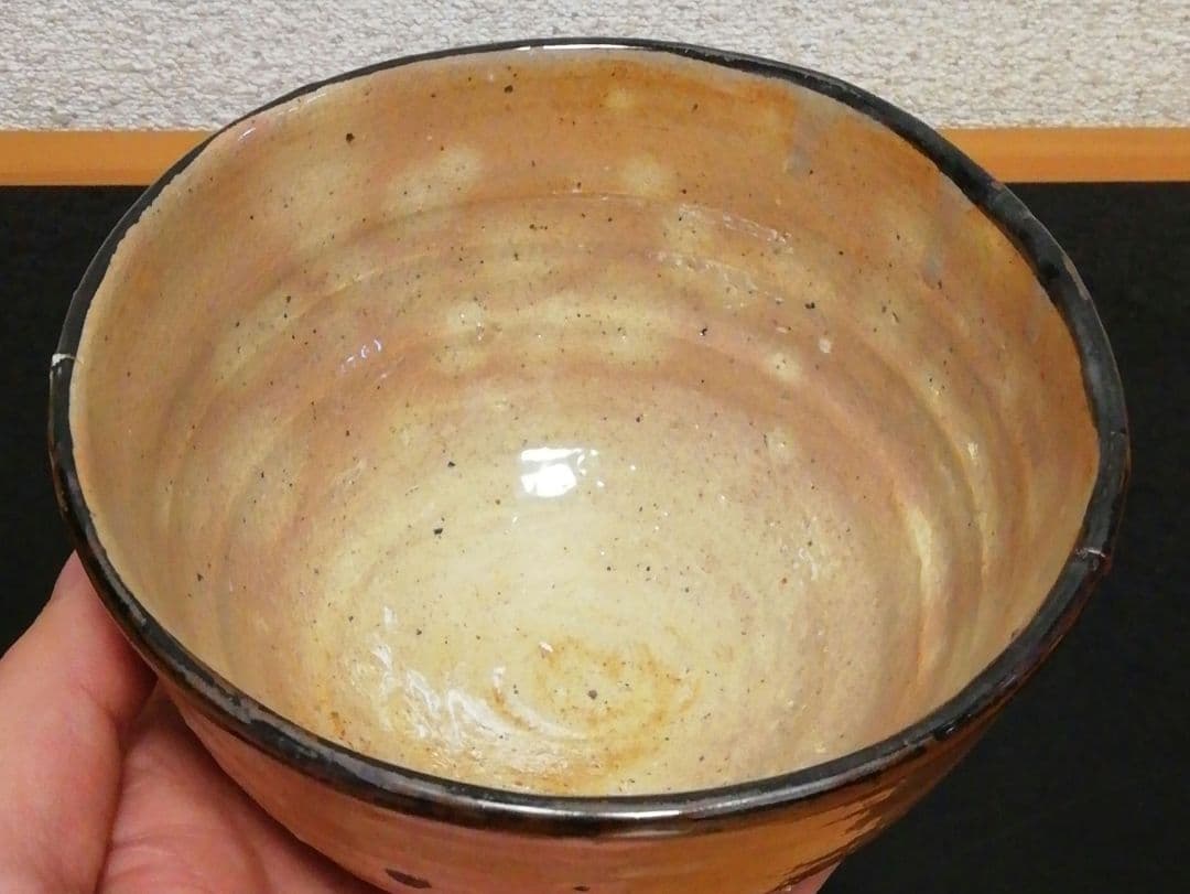 丸田宗彦作　唐津焼　皮鯨　茶碗　共箱　茶道具