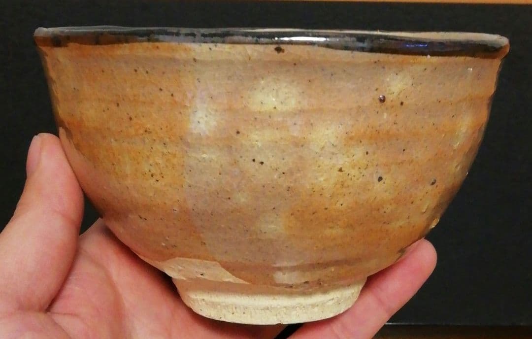 丸田宗彦作　唐津焼　皮鯨　茶碗　共箱　茶道具