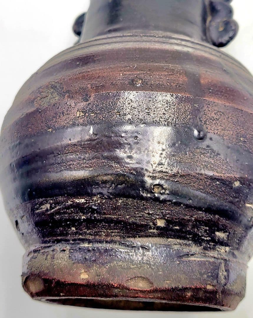 茶道具　耳付き壺　花入れ　九州の焼物？　江戸時代　骨董品、美術品