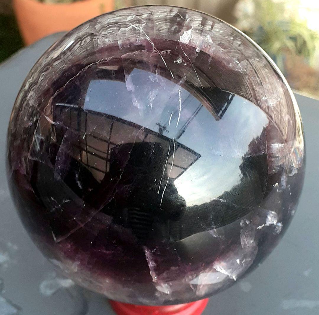 お値下げ！　紫色天然石　丸玉　直径8.7cm　重量1150g