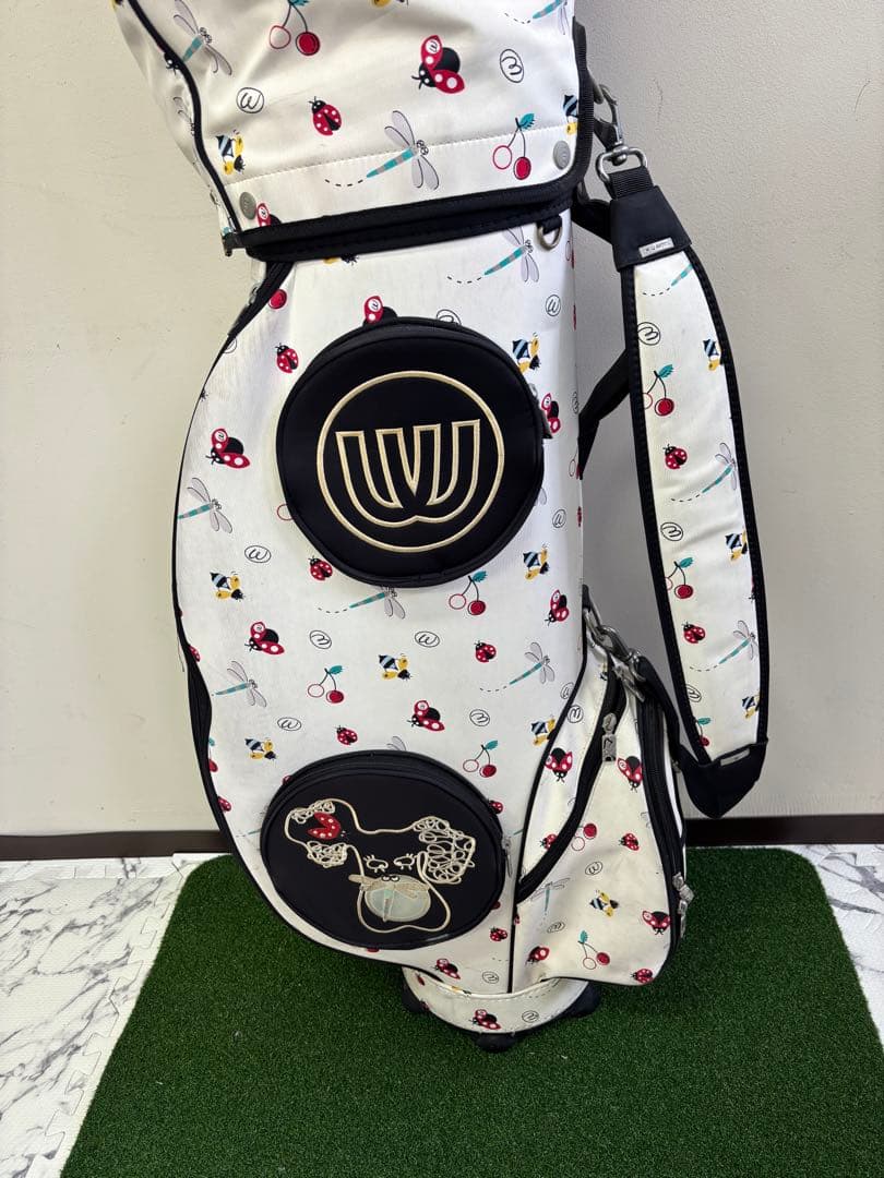 M・U SPORTS ユニーク柄 ホワイト ゴルフ キャディバッグ