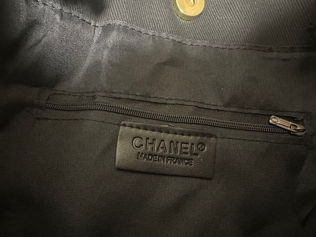 CHANELノベルティ☆肩掛けトートバッグ新品未使用品キャンバス黒ブラック