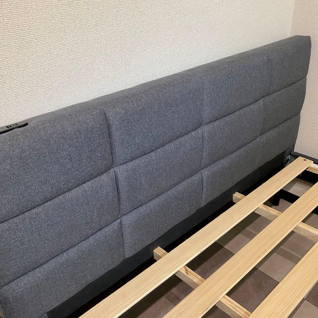 ダブルベッド ファブリックベッド コンセント付