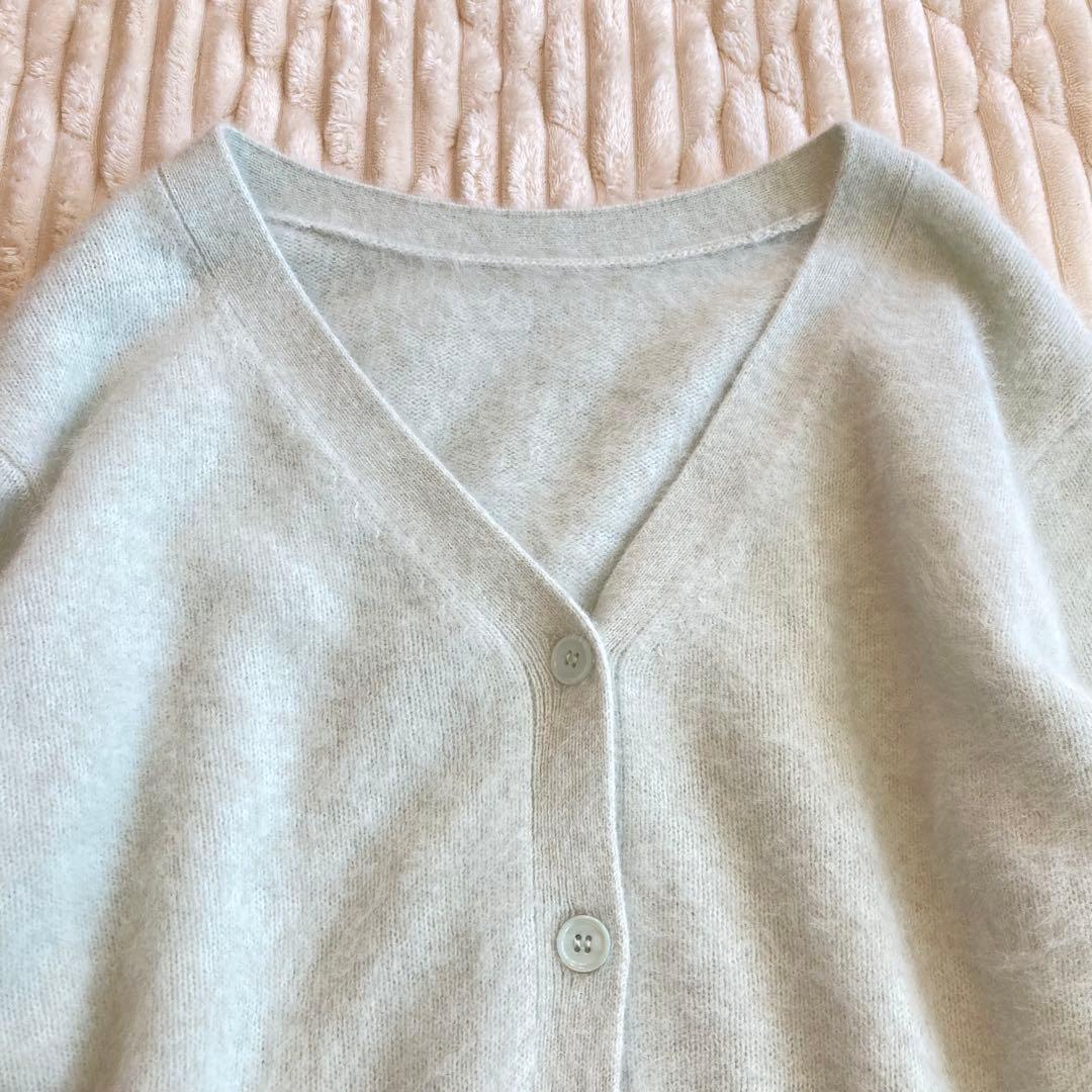 【SHENERY】美品 ファーカシミヤ3WAYニットカーディガン ミント