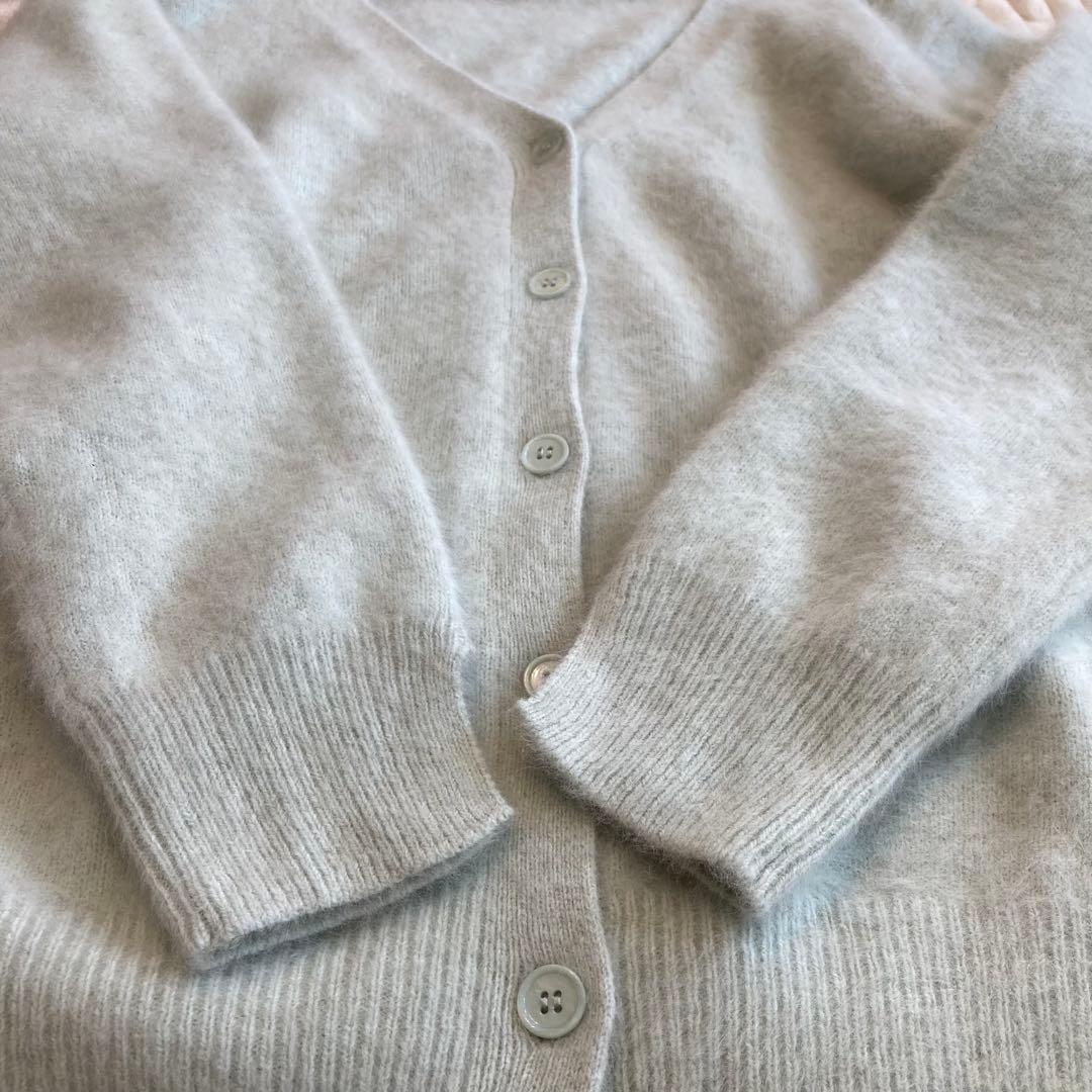 【SHENERY】美品 ファーカシミヤ3WAYニットカーディガン ミント