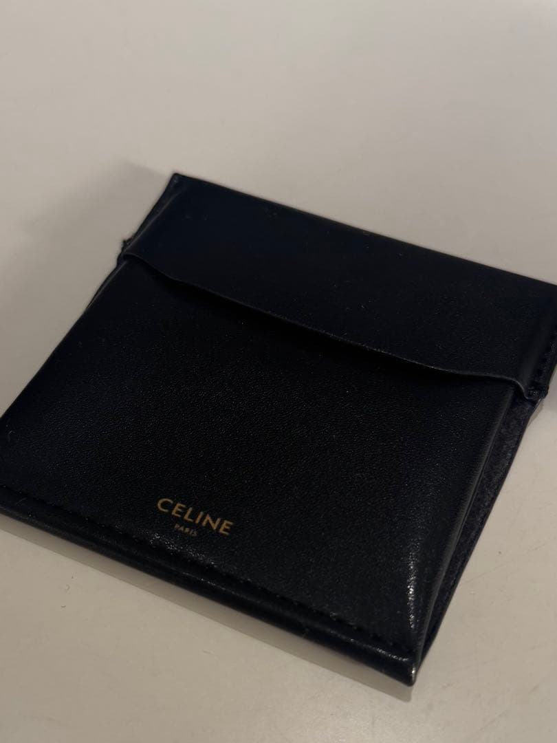 CELINE ノットデザイン フープピアス シルバー