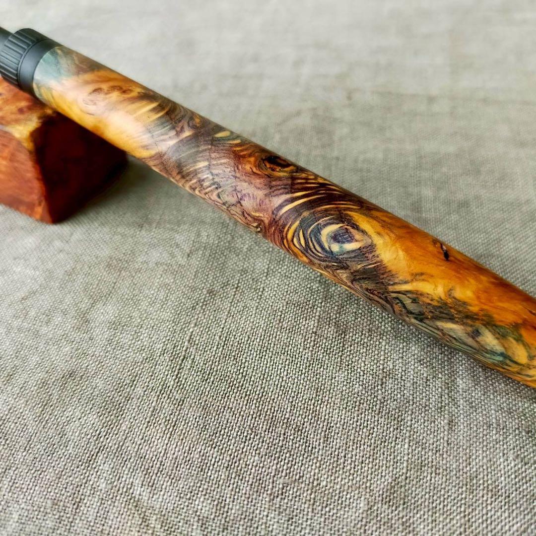 【水鳥】　スタビライズドウッド　ハンドメイド　木軸ボールペン　G2　ブラック