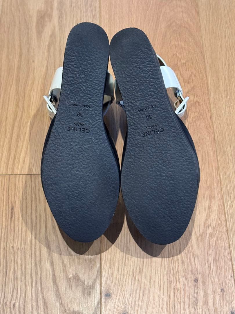 プラットフォームサンダル 白黒　36