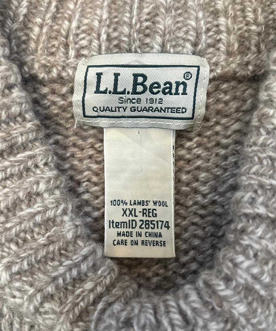 ［00s］L.L.Bean ヘンリーネック ニットセーター ラムウール100%