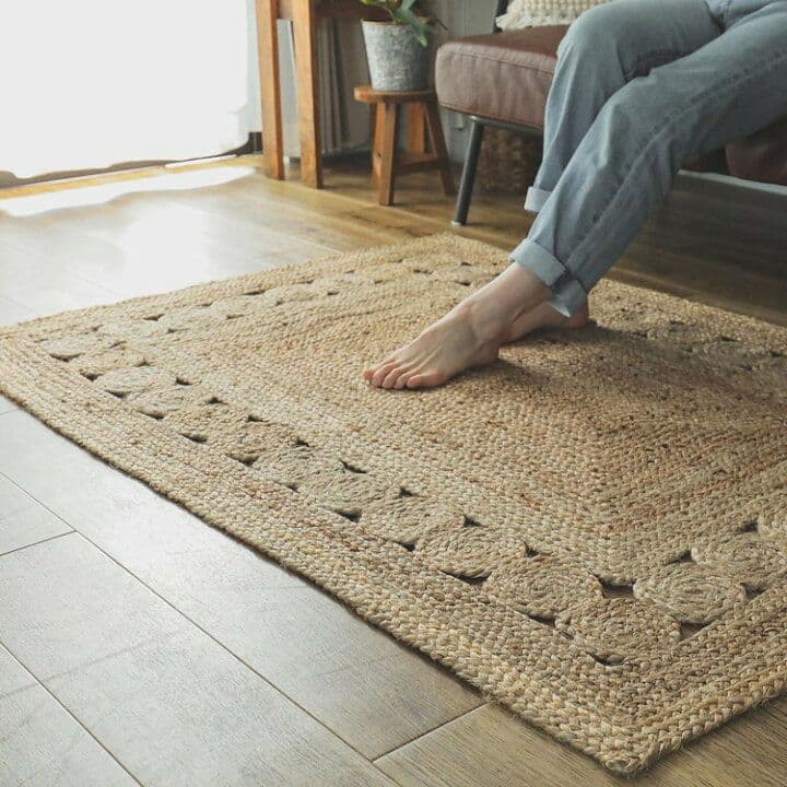北欧　アジアン　麻　ラグ　絨毯