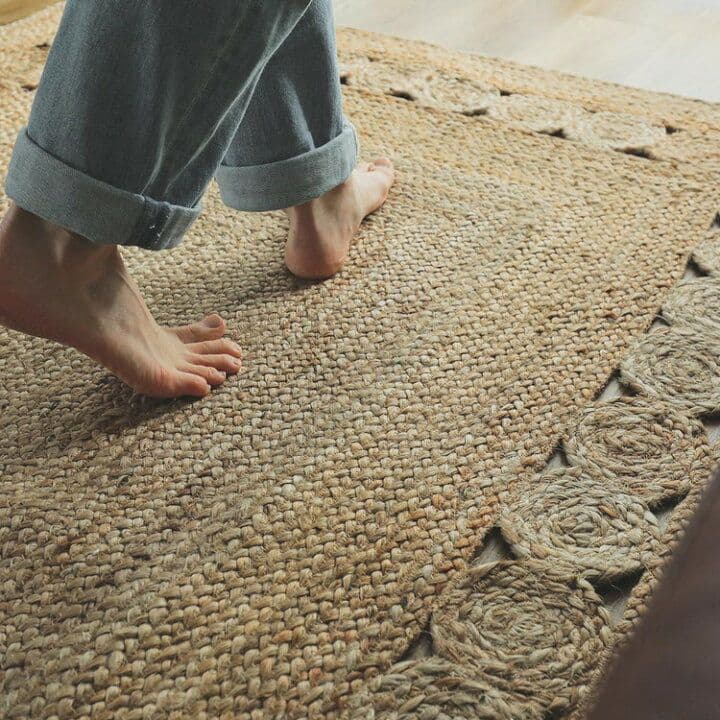 北欧　アジアン　麻　ラグ　絨毯