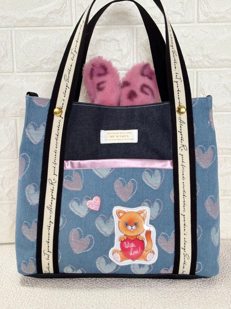 ゆ*ら様 コヤンイサムチョン　ハンドメイド　トートバッグ　ピンクヒョウ柄うさちゃ