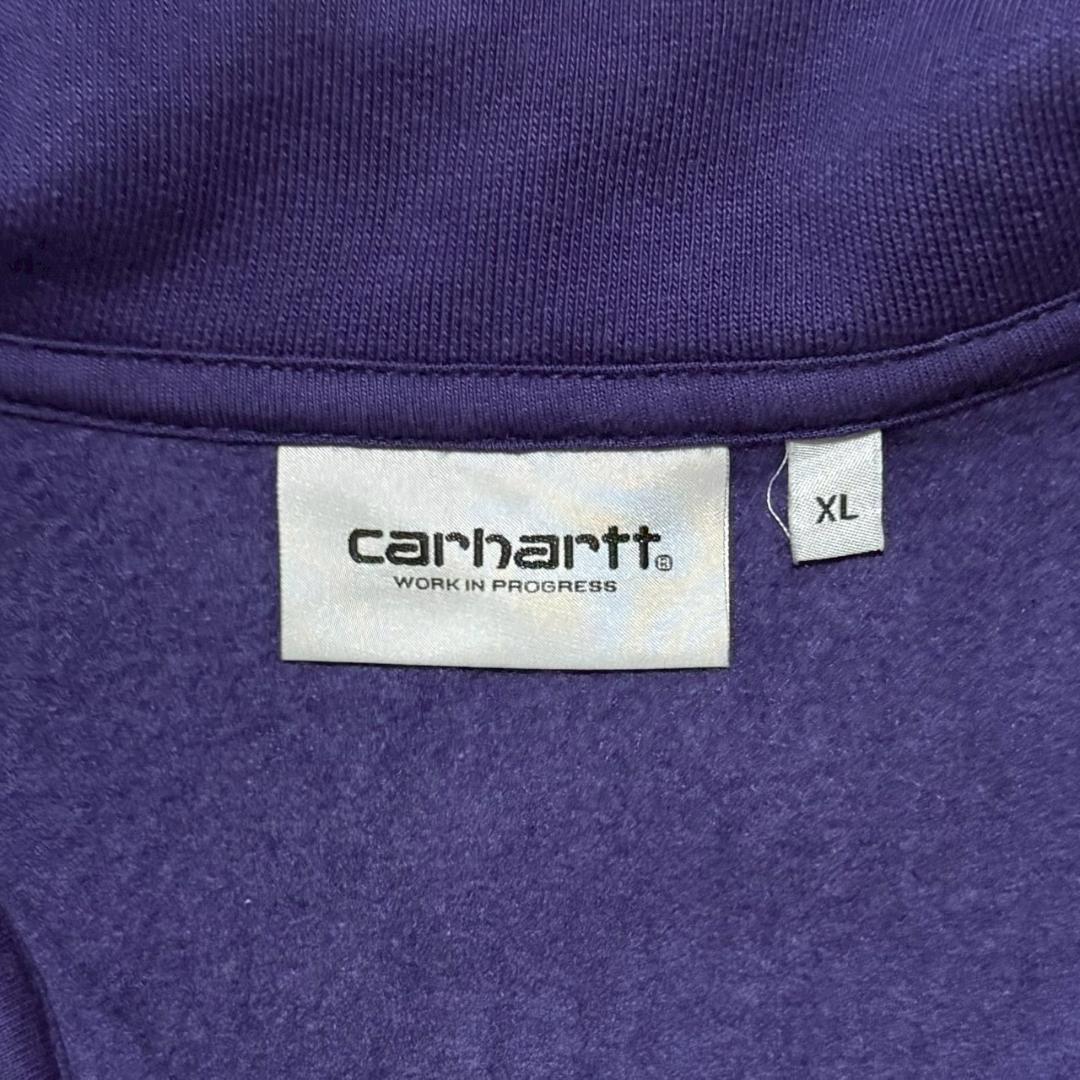 新品 carhartt ハーフジップ XL 刺繍 ロゴ スウェット