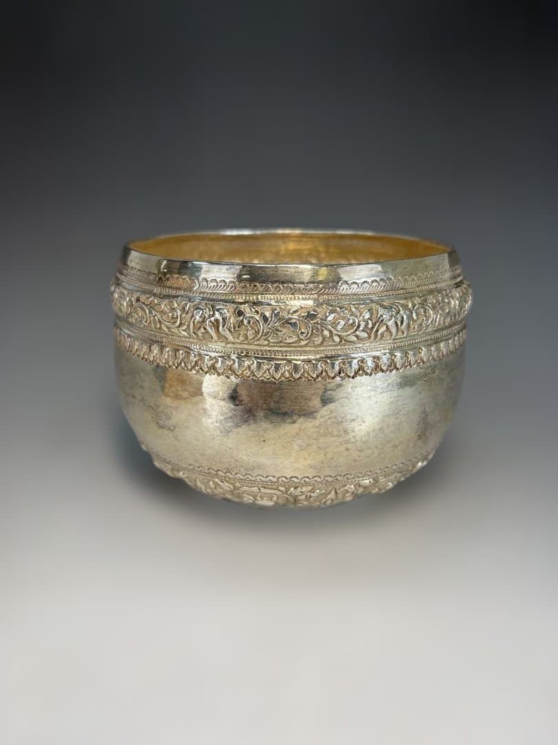 【中古品】銀　建水（合わせ箱）