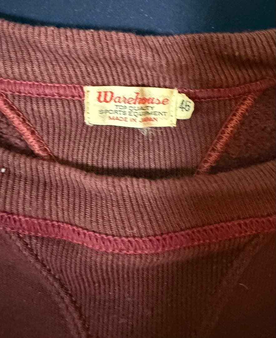 WAREHOUSE ウエアハウス スウェットトレーナー 無地バーガンディ46