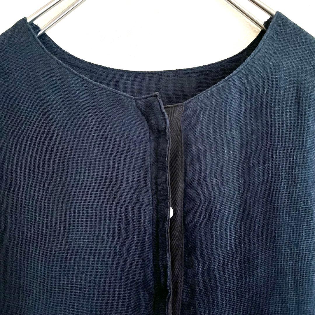 定価2.86万 ビアズリー カヤギャザーペプラムハオリ インディゴブルー