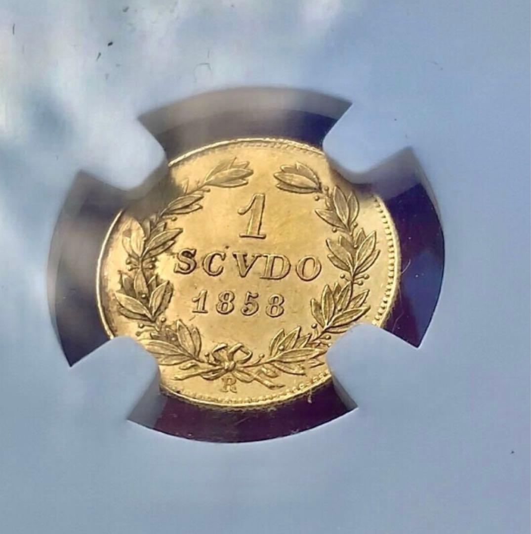 金貨 世界3枚 イタリア 1858年 ゴールド  鑑定品 アンティーク