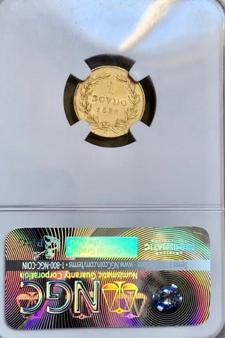 金貨 世界3枚 イタリア 1858年 ゴールド  鑑定品 アンティーク