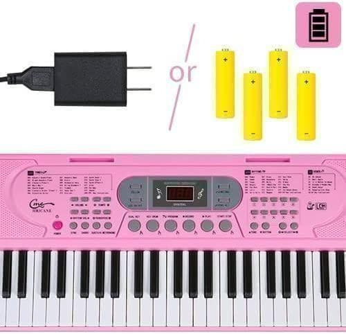 【M1953-114-80】光る鍵盤 61鍵電子ピアノ 初心者用