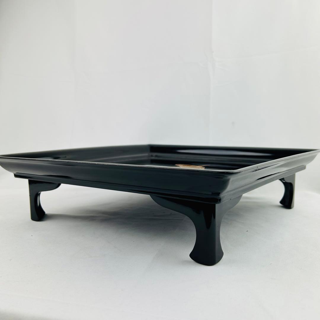 輪島塗 脚付き御膳 10枚揃 鯉蒔絵 黒塗 木箱付　古漆器