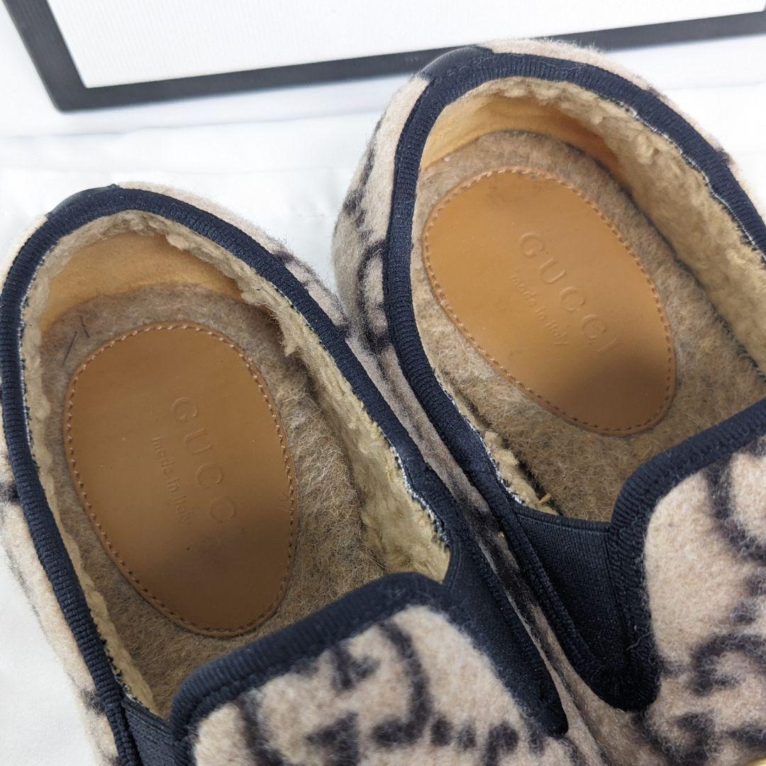 美品　GUCCI　グッチ　スリッポン　ローファー　ホースビット　モカシン　ウール