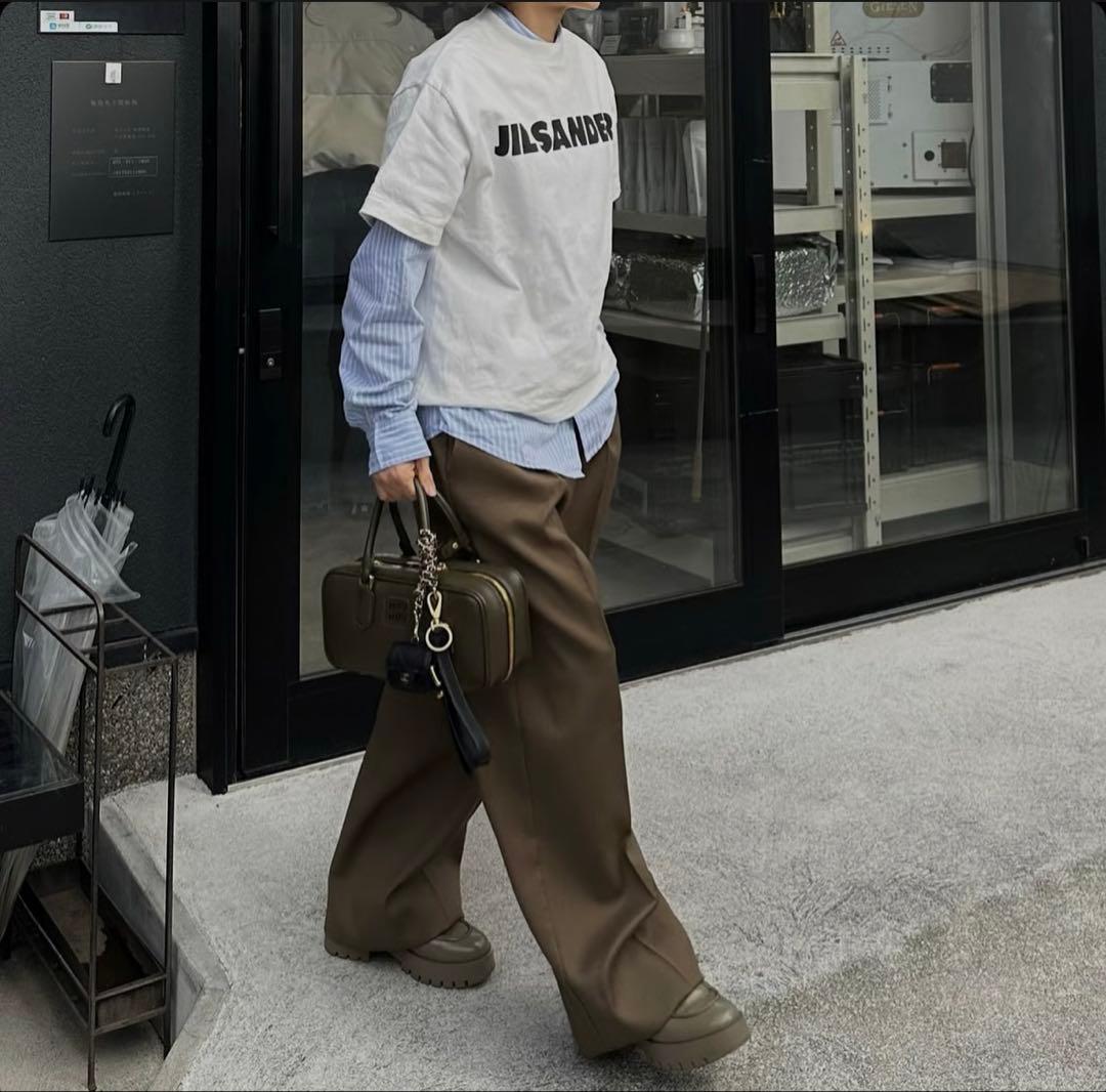 パンツ ok.soon 1tuck casual slacks khaki