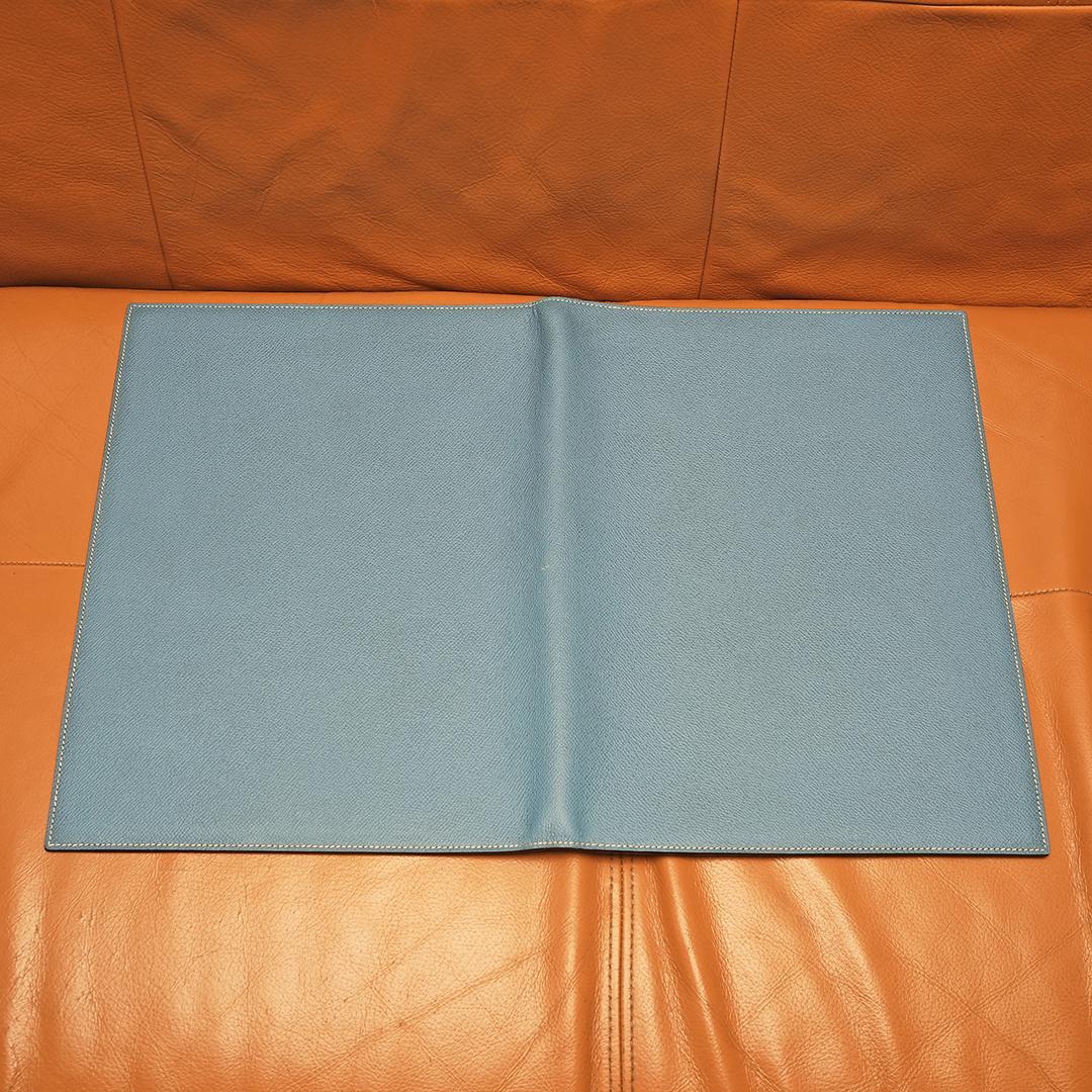希少　美品　 エルメス A4　ノートカバー　バイカラー　アジェンダ ブルージーン