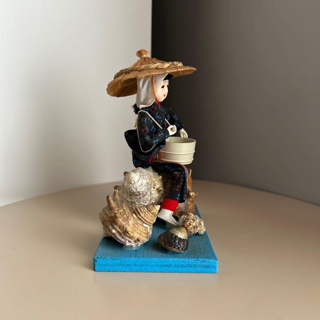 海女 こけし 人形 置物 伊豆大島 貝 貝殻 レトロ 昭和 アンティーク 希少