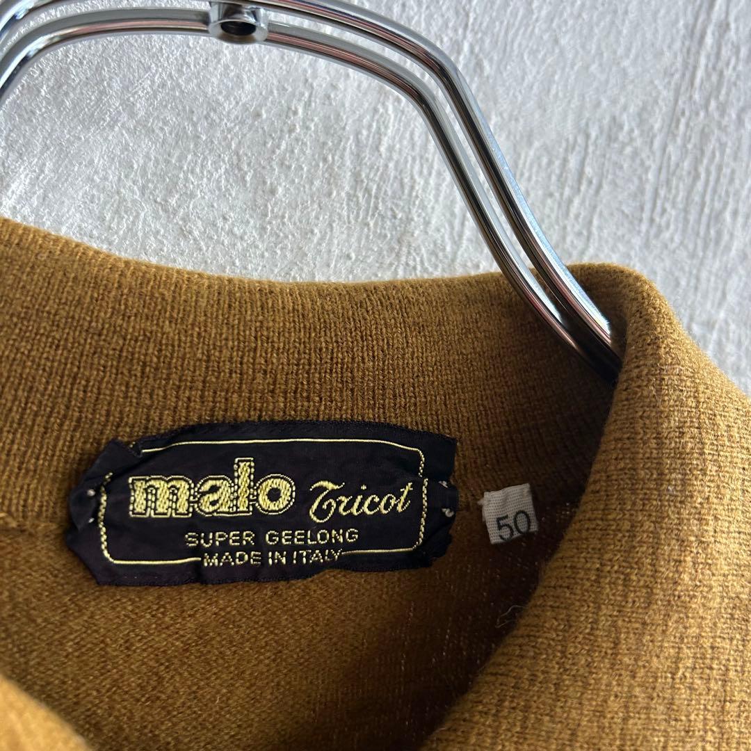 80S イタリア製 malo アーガイル ニットポロ マーロ