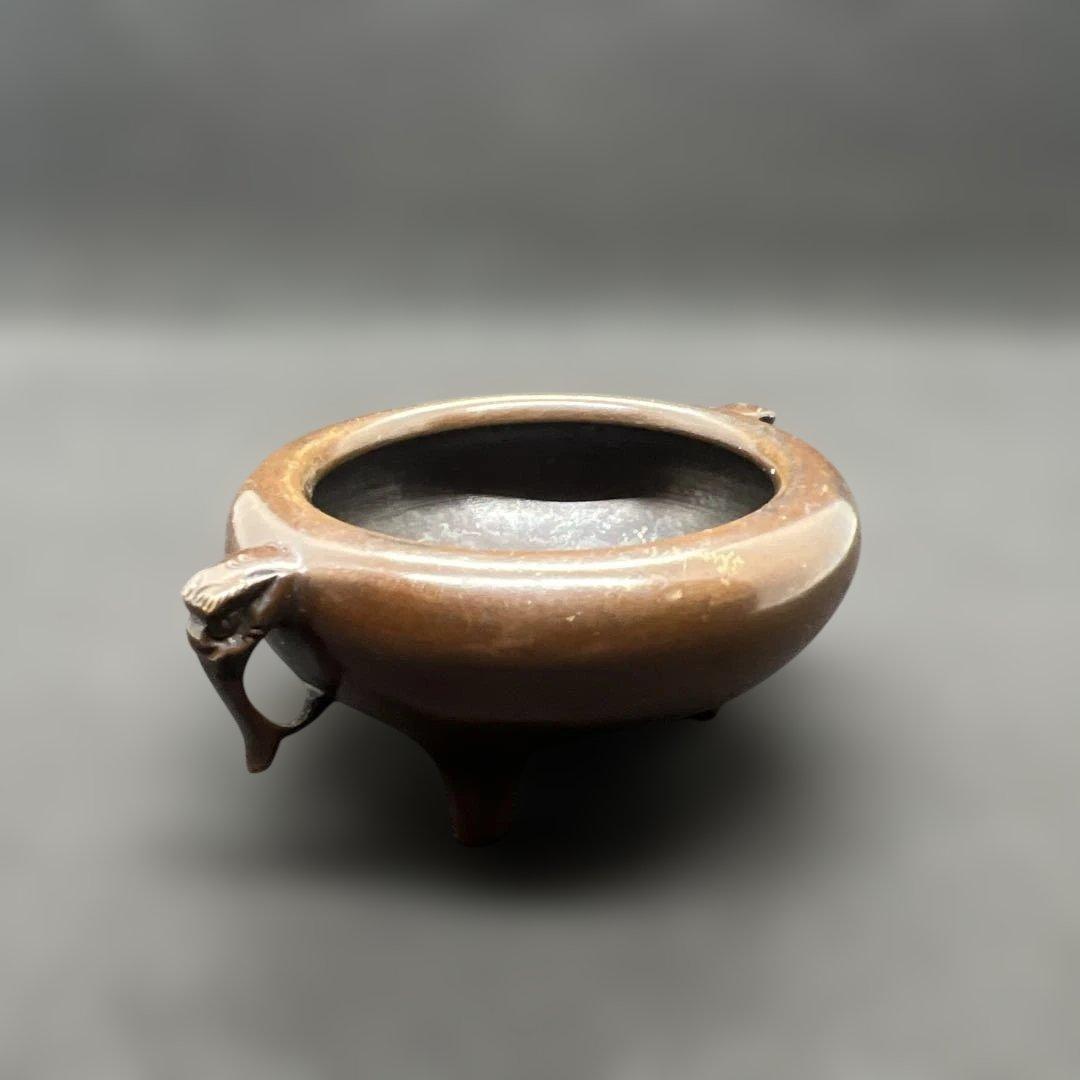 精銅製時代香炉　ハンドメイド　香道具　金属工芸