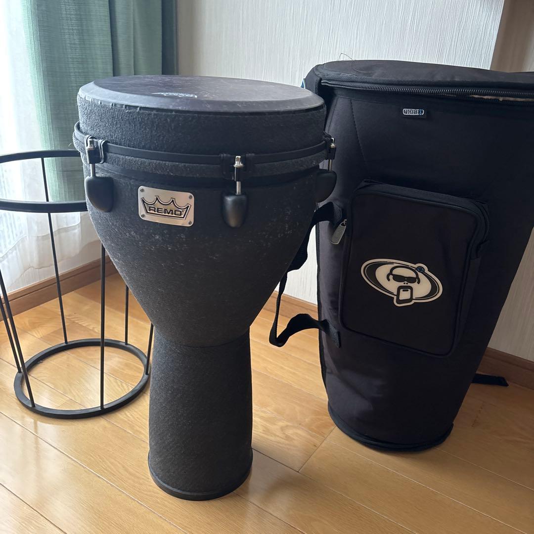 REMO ジャンベ 12インチ DJ0012-BE ケース＆カゴ3点セット