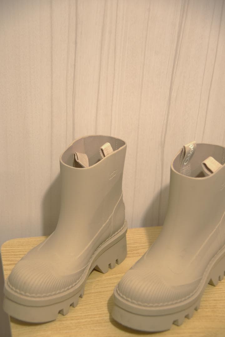 Chloé ベージュ 長靴 厚底 レインブーツ