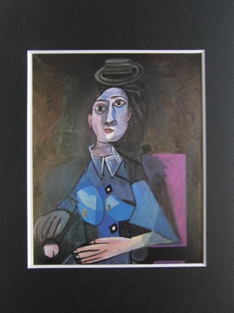 ピカソ(PICASSO)【小さな丸い帽子の女】、高級画集画、状態良好