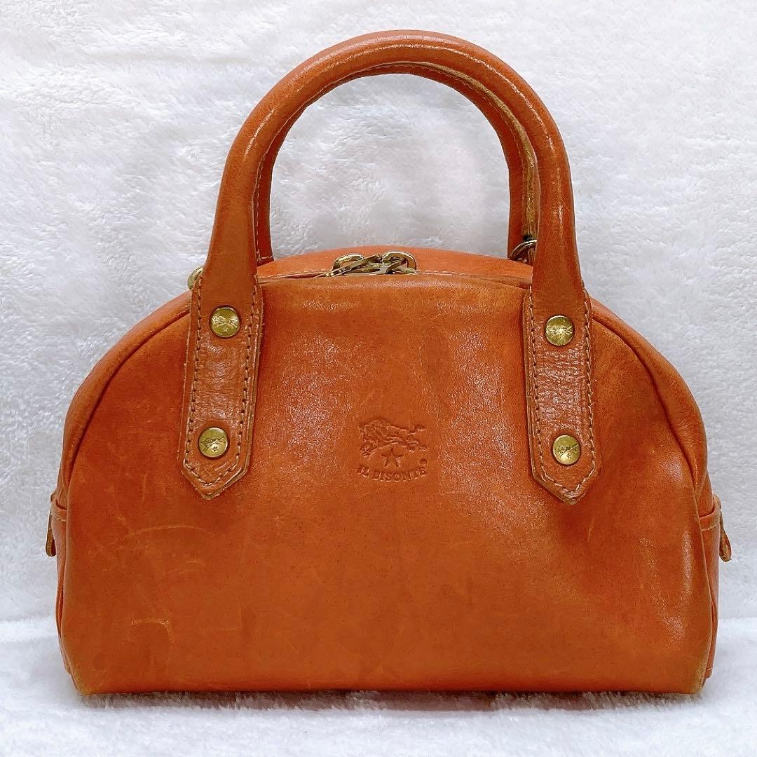 ✨美品✨イルビゾンテ 2wayミニショルダーバッグ ヌメ革 ブラウン ロゴ