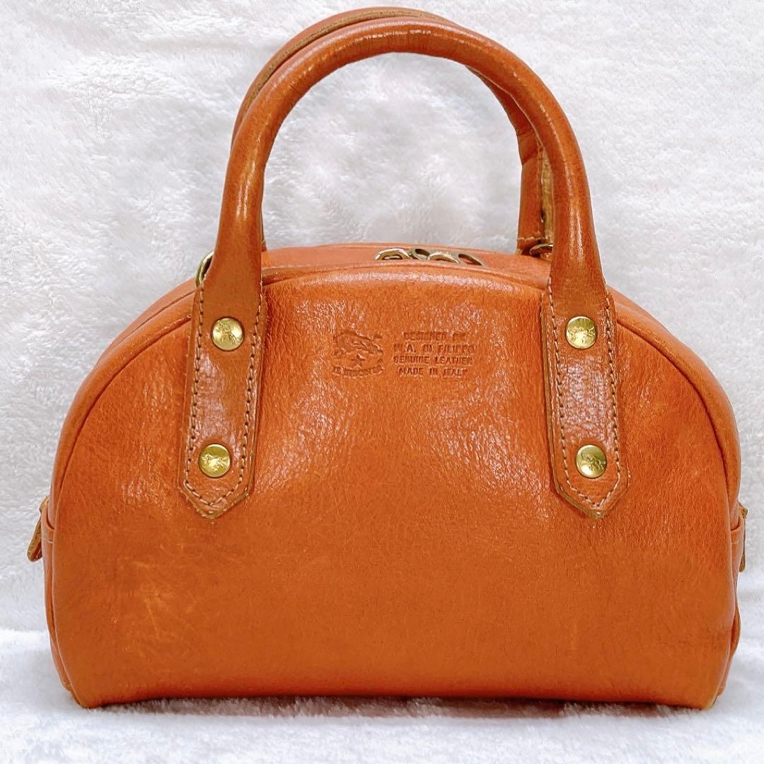 ✨美品✨イルビゾンテ 2wayミニショルダーバッグ ヌメ革 ブラウン ロゴ