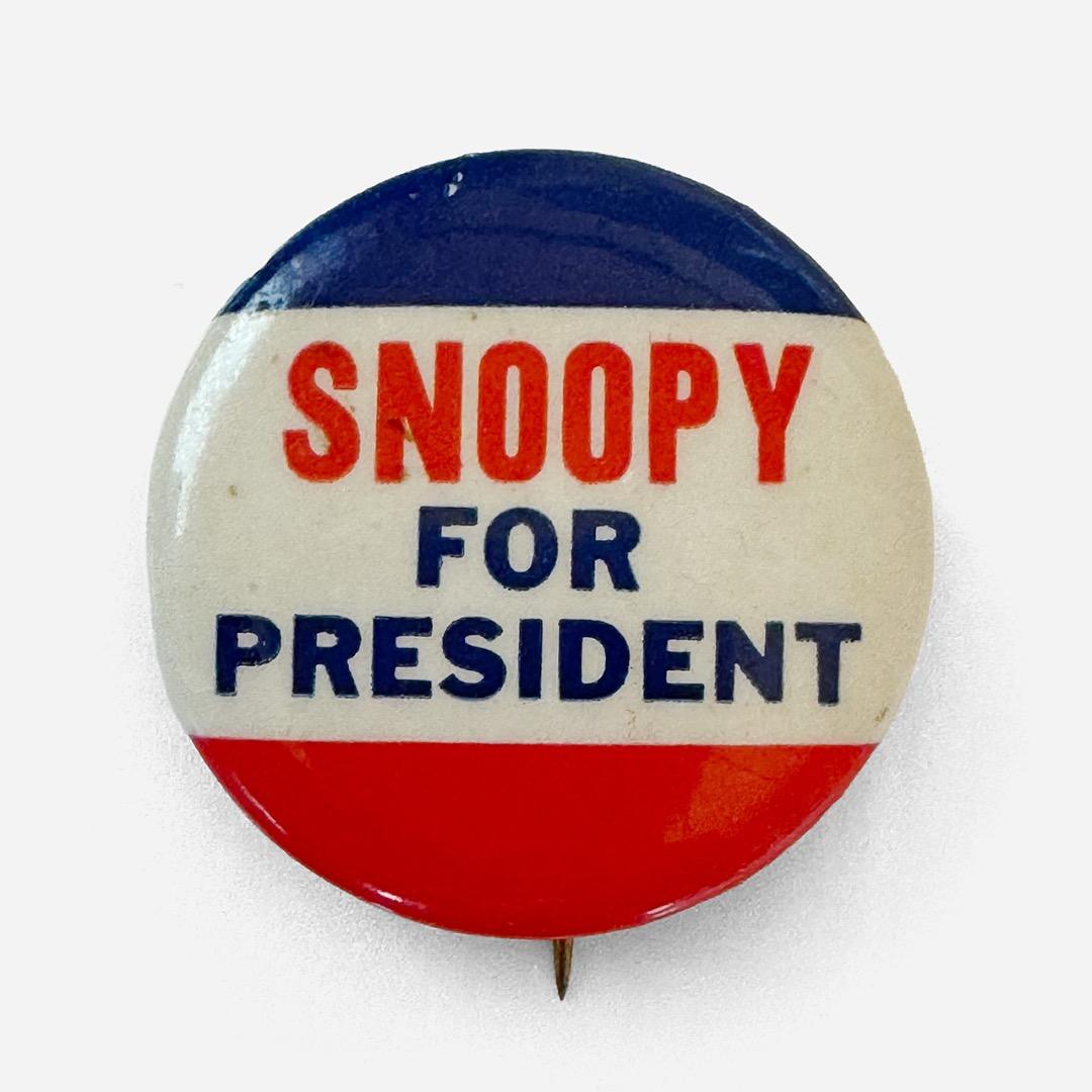 藤原ヒロシ愛用｜ヴィンテージ スヌーピー for President 缶バッジ
