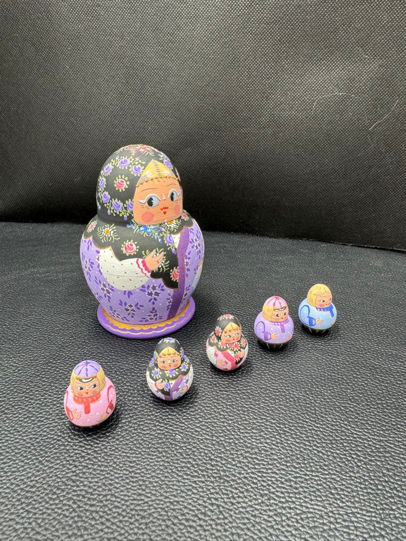 セール❗️ロシア　オリガ　ミッチィナ、マトリョーシカ。やや小さなタイプ。紫ボディ。