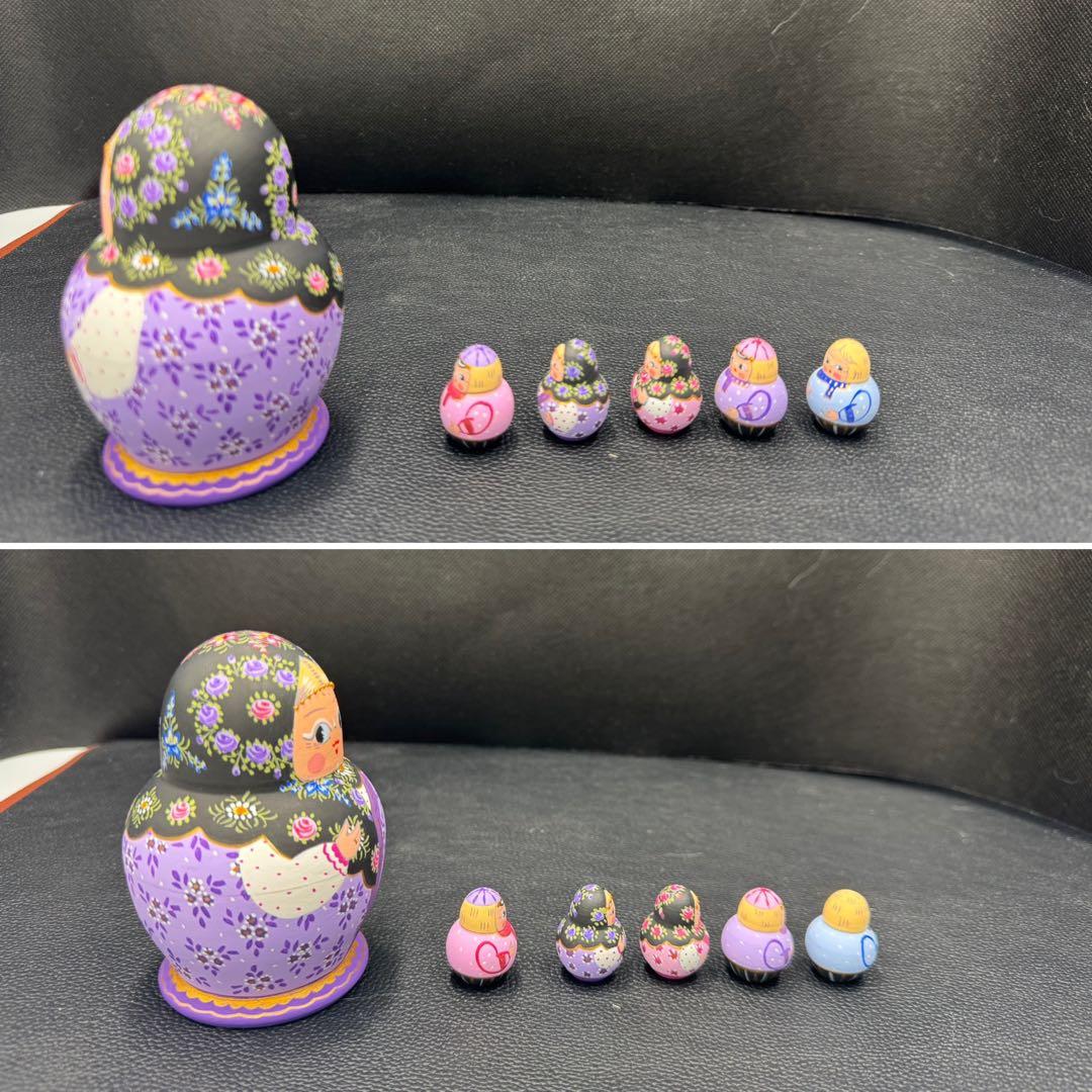 セール❗️ロシア　オリガ　ミッチィナ、マトリョーシカ。やや小さなタイプ。紫ボディ。