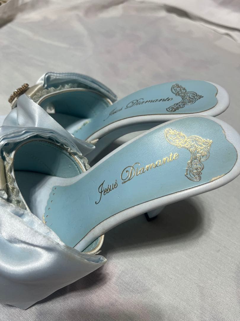 ジーザスディアマンテ 水色リボンミュール【中古品】
