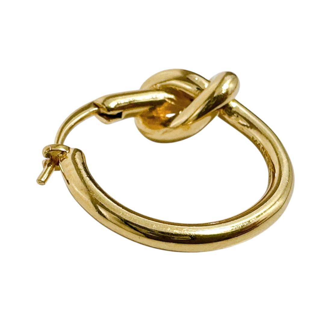 セリーヌ 片耳 ノット スモールフープ ピアス ゴールドフィニッシュ GOLD