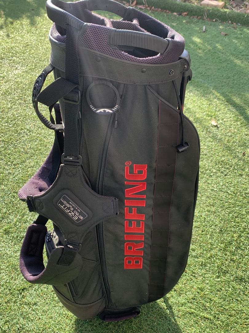 BRIEFING キャディバッグ 黒 カバー付きCR-2 ゴルフ