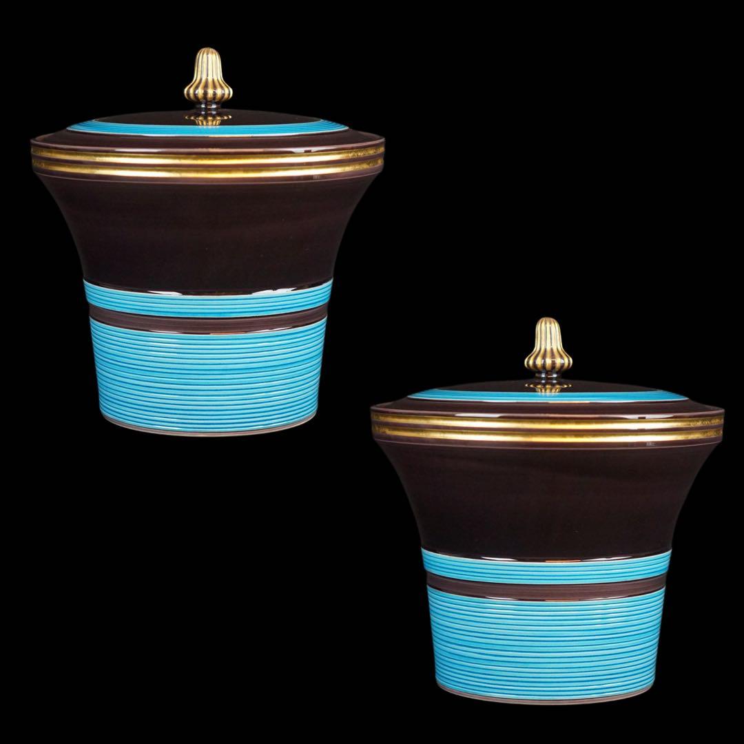 中村翠嵐 紫交趾末広糸目 皆具 共箱 共布 茶道具