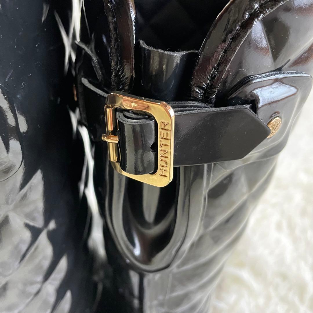 【新品、未使用】HUNTERハンター　レインブーツ　長靴　ブラック24.5cm