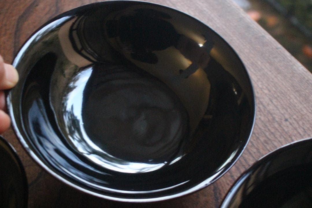 時代逸品！風情ある栗色漆に極上牡丹蝶蒔絵の映える大椀2点（検輪島塗蒔絵椀雑煮椀