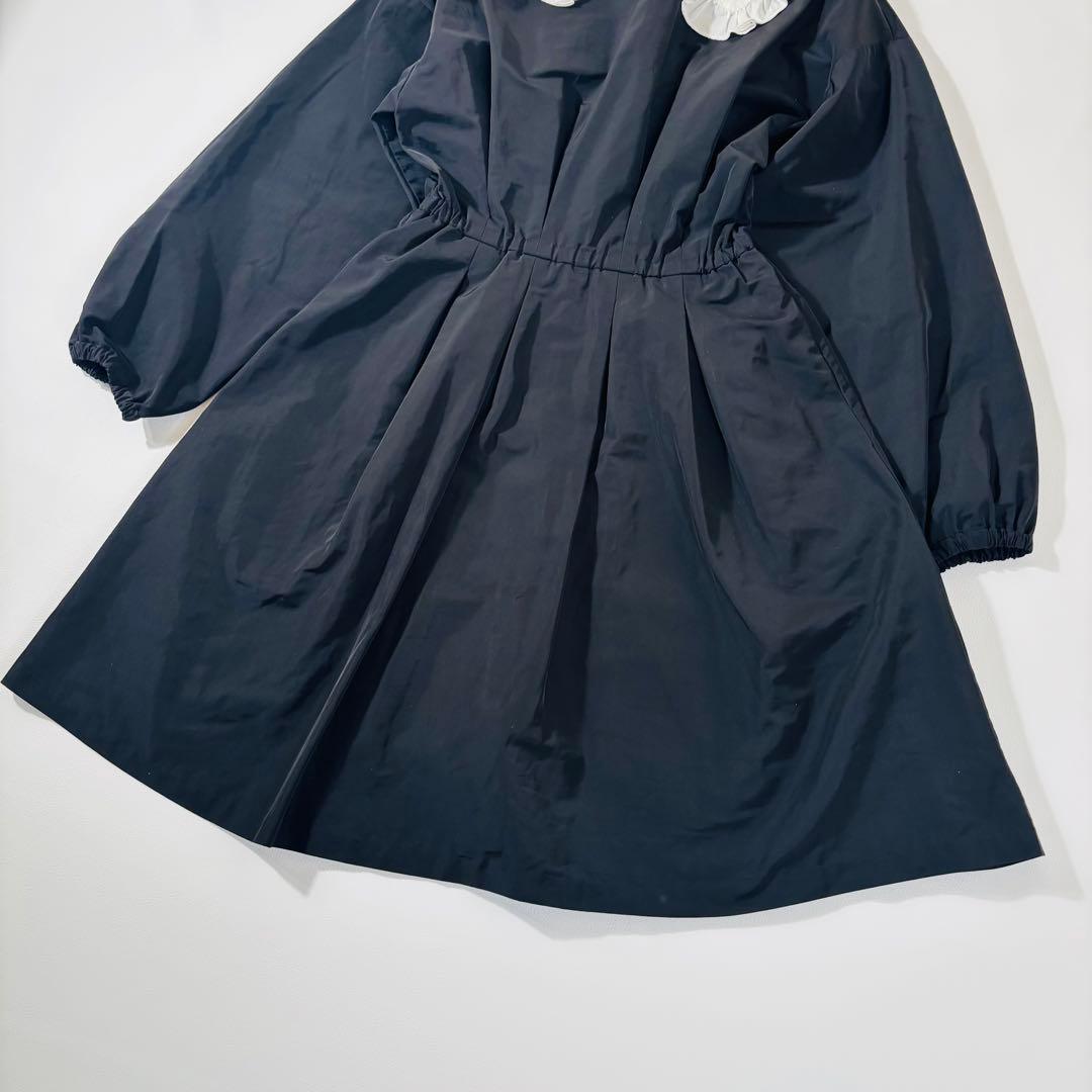 776 セブンテン 襟付きタフタワンピース 2way ブラック S 20AW