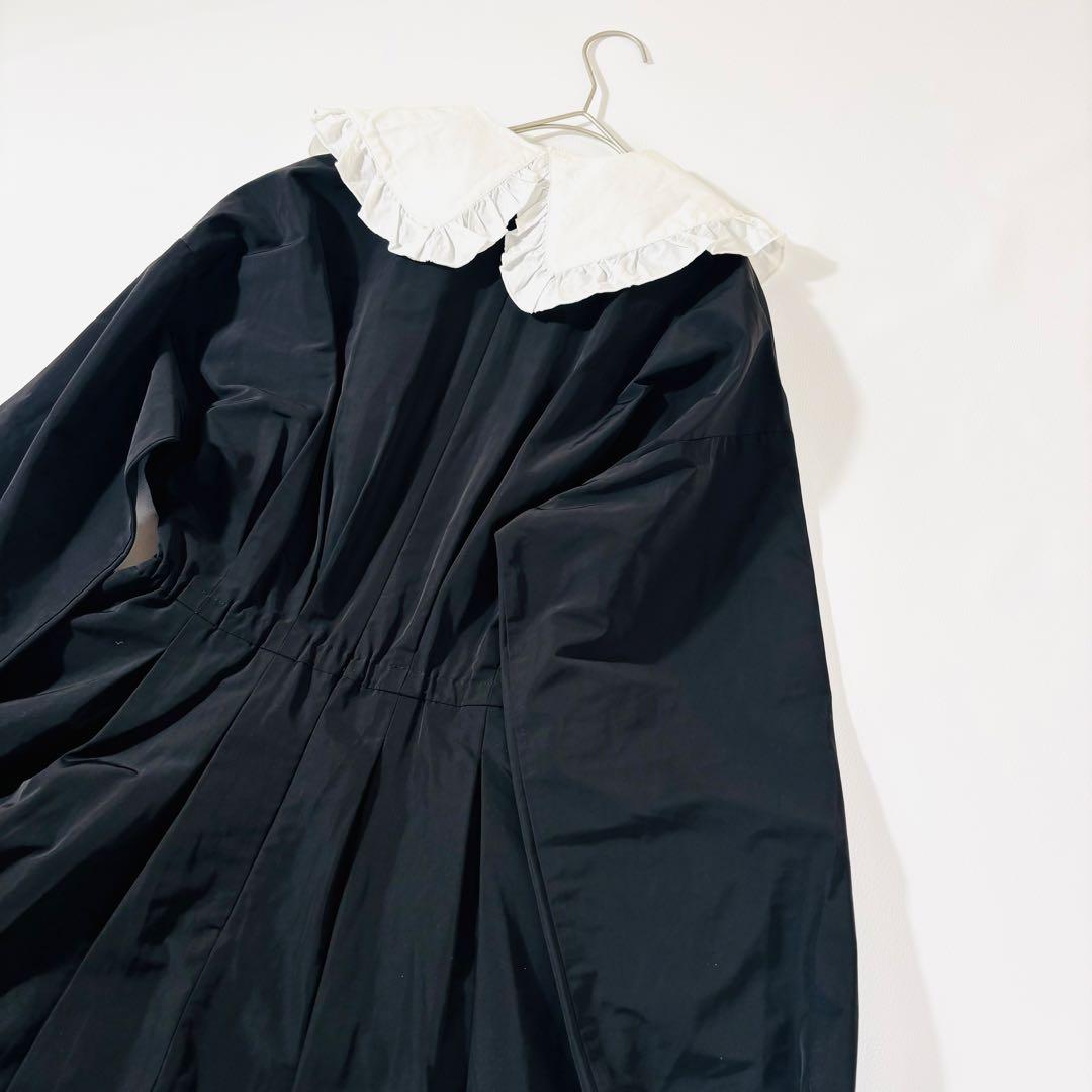 776 セブンテン 襟付きタフタワンピース 2way ブラック S 20AW