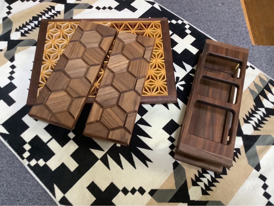 しげ専用 シェルフコンテナ25天板組子細工　その為2点