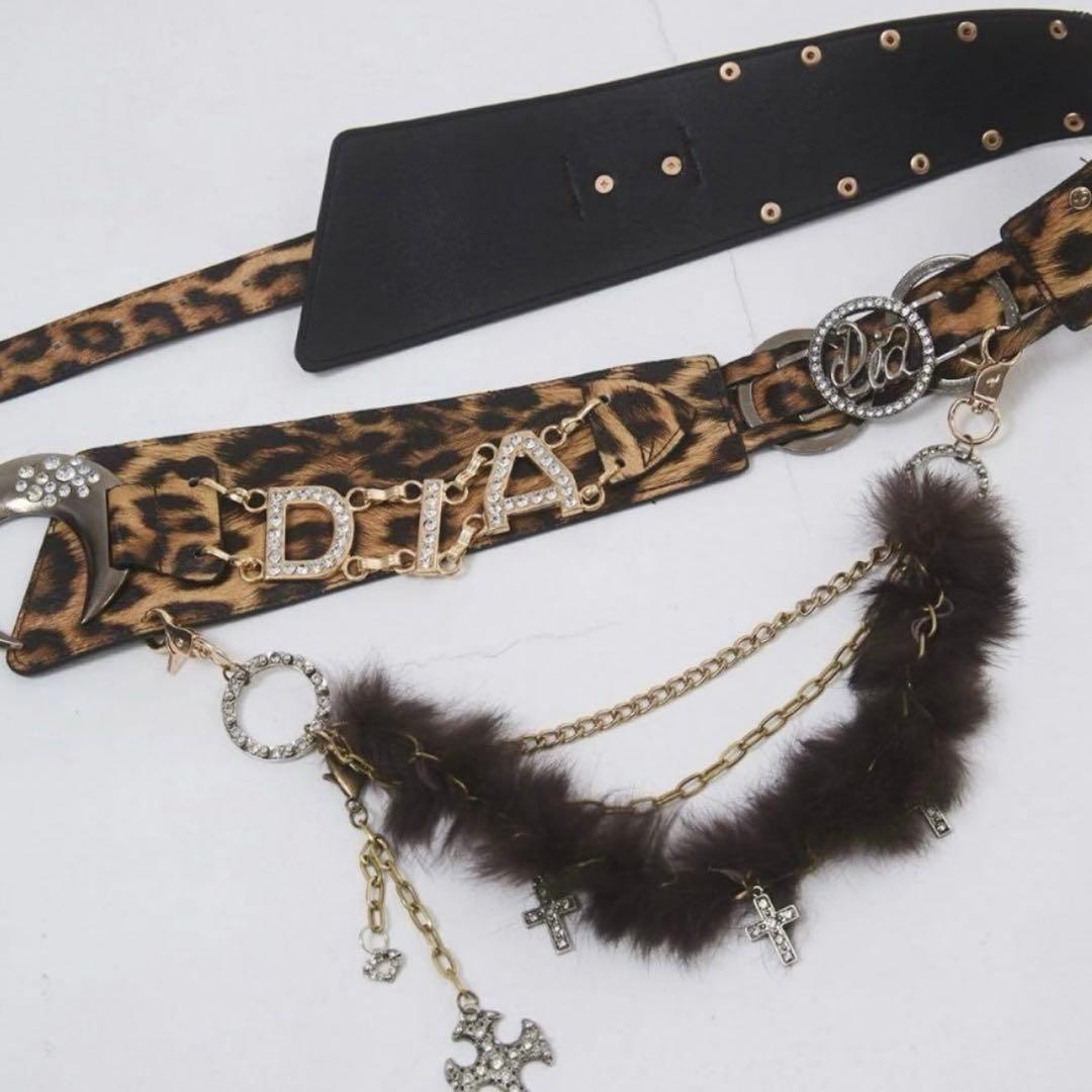 新品 2本セット d.i.a. ダイヤ Y2K ムーンバックルベルト レオパード